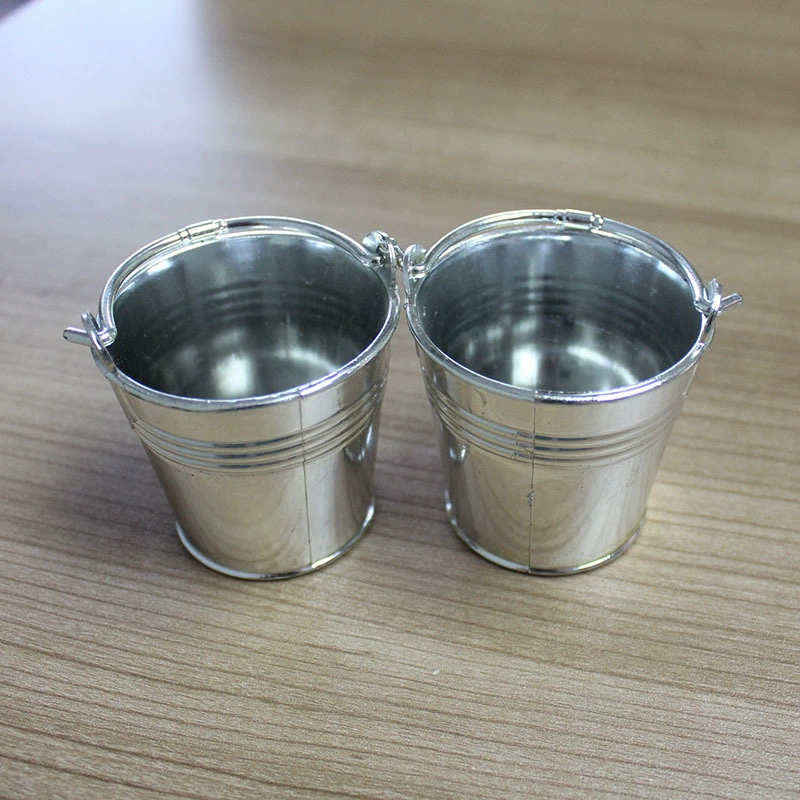 Play House Кухонная посуда Моделирование Еда и игры Мини-маленькое ведро Глиняный суб-ведро Гальваническое серебряное пластиковое ведро