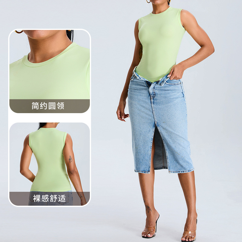 Cross-border nuevo chaleco de yoga sin mangas, chaleco de yoga delgado, chaleco de ejercicios al aire libre, chaleco de fitness