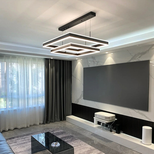 Internet celebrity living room chandelier square light luxury post-modern simple and atmospheric hall restaurant bedroom creative smart main lamp