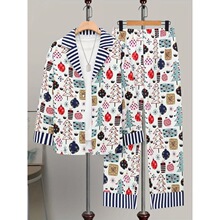 D 30096 3D Print Long Sleeve Pajamas ����ӡ��˯�� �羳����