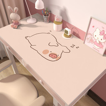 卡通小猪学生学习桌桌布防油防水皮革垫子办公室电脑桌防滑桌垫