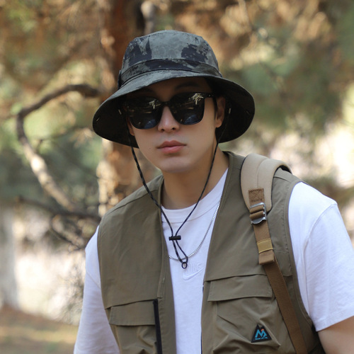 Big Head Circumference Fisherman Hat Mountain Style Outdoor Sun Protection Fishing Hat for Men, Fat Face Plus Size Hat