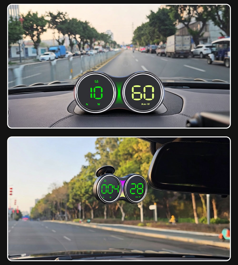New dual-dial HUD head-up display speedometer with KM/MPH speed switch, direct from the manufacturer, G27
