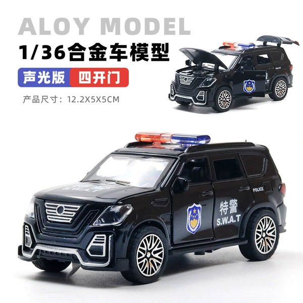 Open window box-sound and light version painted police car black