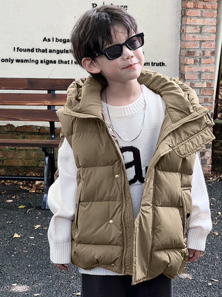 Ropa de invierno para niños chaleco de algodón para niños chaleco encapuchado para niños otoño y invierno para niños abrazadera de caballo caliente