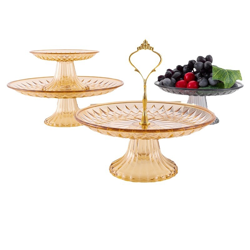 Acrílico plato de fruta plástico KTV bar Sala estar comercial transparente caramelo del hogar creativo alta pierna especial frutero