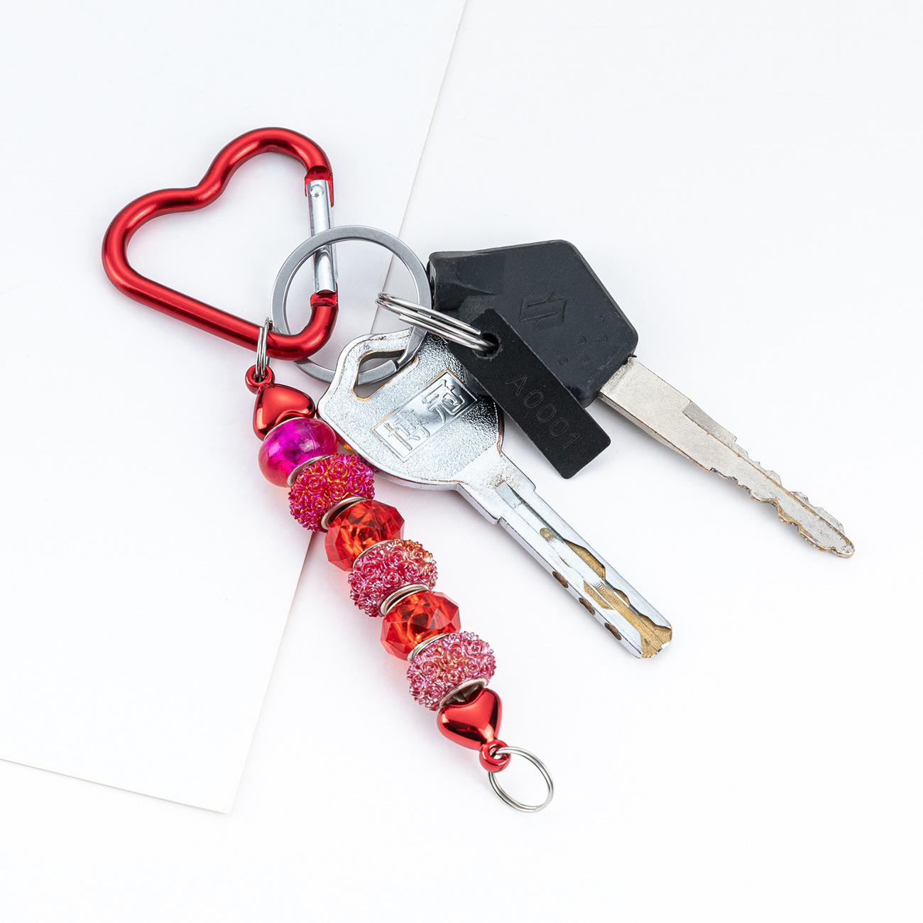 Bricolaje amor mosquetón con cuentas gancho de metal llave hebilla mochila mosquetón multifunción al aire libre