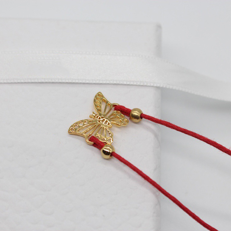 Unisex Hollow Bow Lucky Red Rope Female Light Luxury Retro Trend Personality Fashion Versatile Bracelet_voghion.com