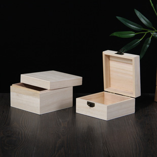 Wooden Box Custom-Made Heaven and Earth Cover Packaging Long Gift Box Square Essential Oil Box Transparent Acrylic Cover Jewelry Display Box