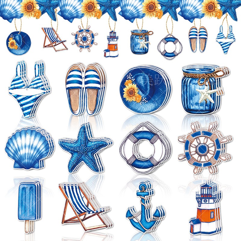 Transfronterizos de verano mar temático decoración de fiesta colgante colgante playa de decoración de cumpleaños colgante