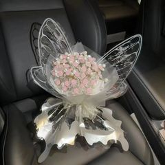 蝴蝶玫瑰花手工DIY花束手捧花材料包520情人节七夕礼物送女友闺蜜