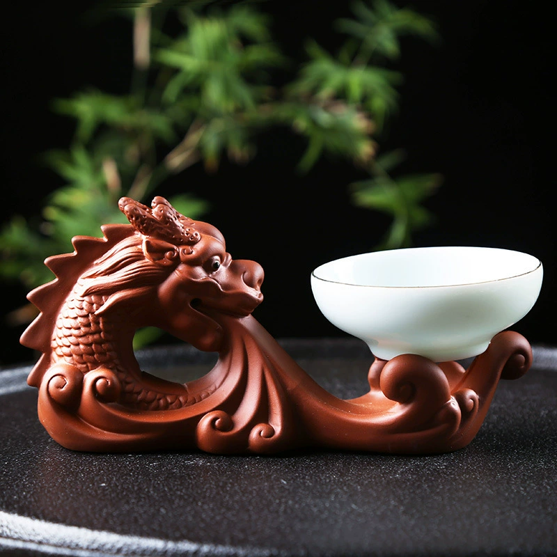 Фиолетовый песок Чай Ситечко творческий кора поворот чай горшок Крышка стойки фиолетовый песок дракон чай ситечко чай лоток крышка лоток чай набор аксессуары