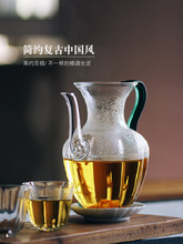 仿宋莲花玻璃茶壶耐高温单壶中式带过滤绿茶专用泡茶壶手执壶宋壶