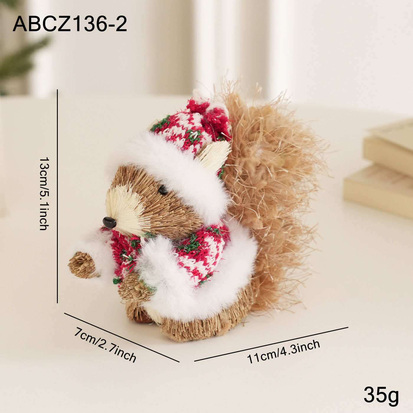 Decoración de escritorio de Navidad transfronteriza espuma de paja osos ardilla muñeca muñeca muñeca decoración de Navidad