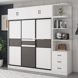 Wardrobe Home Bedroom Modern Simple Rental Room Nordic Cabinet with sliding door Simple Assembly Economical Wardrobe