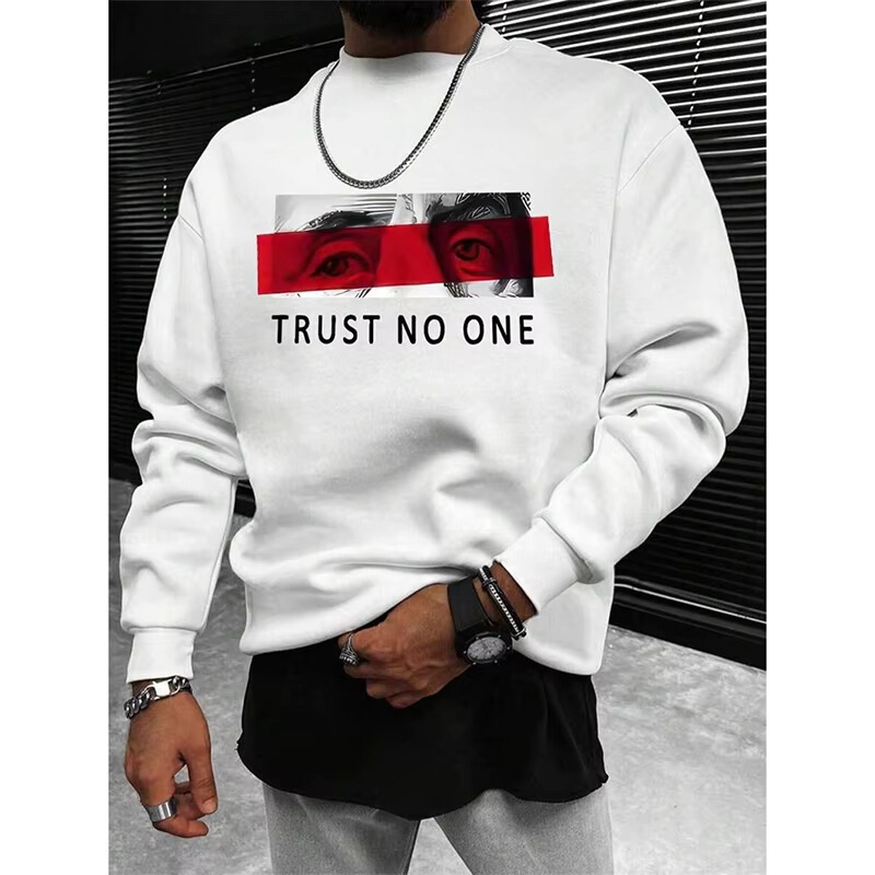 【Cross-Border European Size】Don'T Trust Anyone Funny Sweatshirt Men's Clothing Crew Neck Pullover Hooded