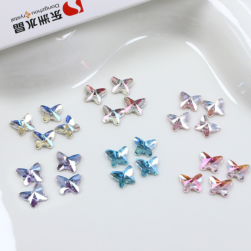 Dongzhou Crystal 8*7 Butterfly Flats Bottom Diamond Nail Art Diamond K9 Crystal Super Flash Special-Shaped Diamond DIY Mobile Phone Case Accessories Wholesale Dongzhou Crystal 8*7 Butterfly Flats Bottom Diamond Nail Art Diamond K9 Crystal Super Flash Special-Shaped Diamond DIY Mobile Phone Case Accessories Wholesale