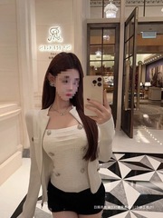 2025小香风吊带新款韩式修身显瘦名媛两件套针织开衫上衣外套秋季