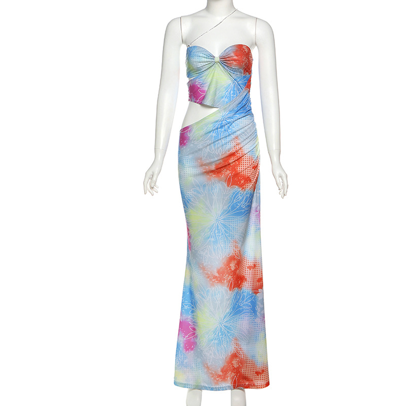 Women's Floral Summer Sleeveless Maxi Bodycon Dress