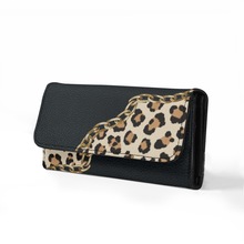 新款女士钱包女款三折卡包PU皮革长款印花大容量手拿钱包定 制