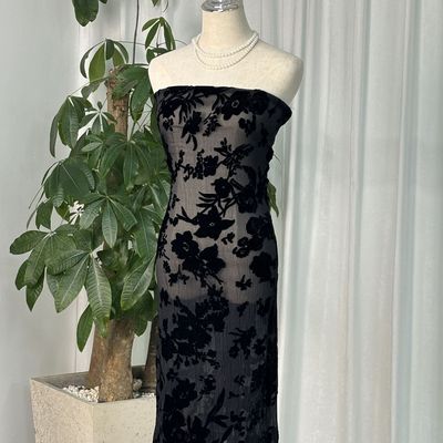 factory wholesale Woven velvet Burning flowers velvet Fabric Nightdress Dress cheongsam