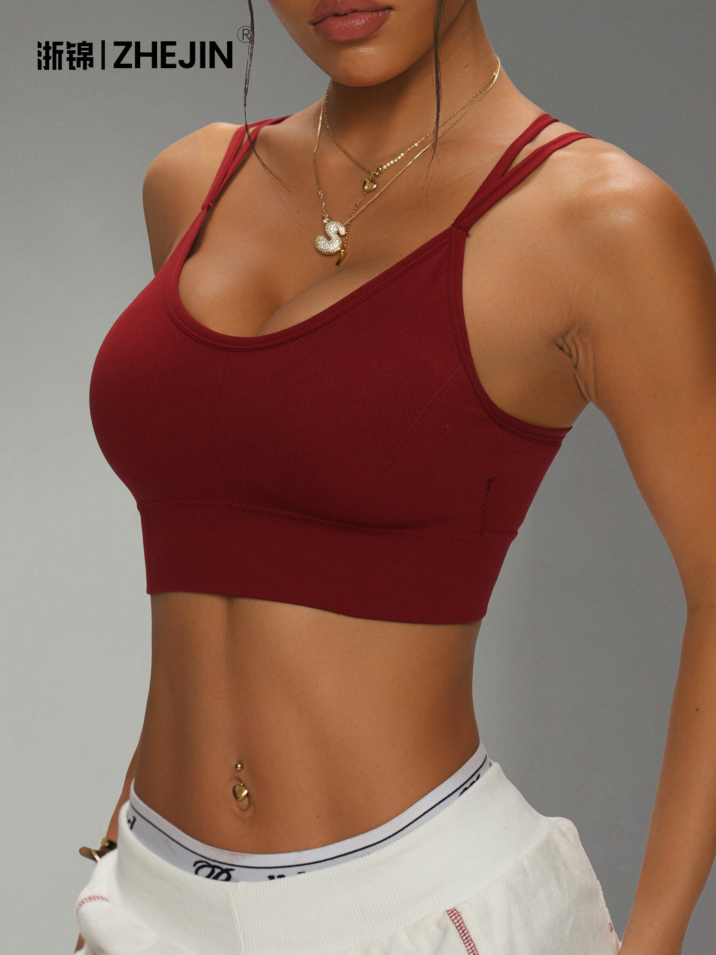 Quick-Drying Breathable European and American Nude Yoga Bra Running Sports Bra Beautiful Back Fitness Top Yoga Wear for Women