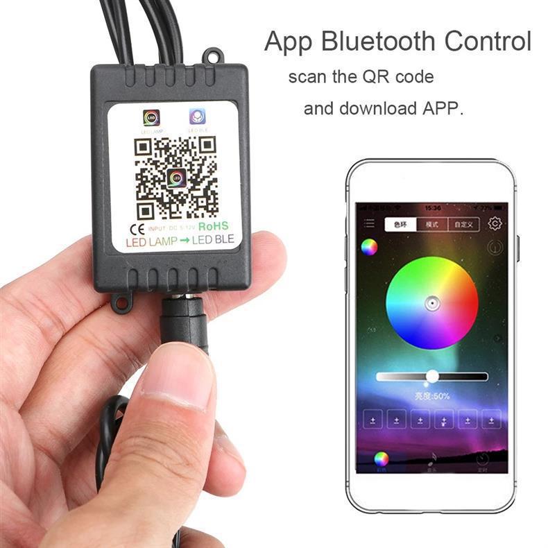 Car led atmosphere light colorful cold light instrument decorative light app one drag five car voice control atmosphere light