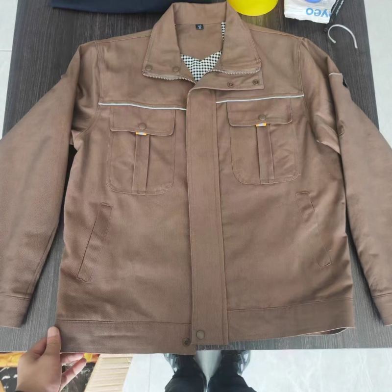 春秋劳保工作服套装男女棉立领防烫衣服耐磨电工电焊车间印绣字|undefined