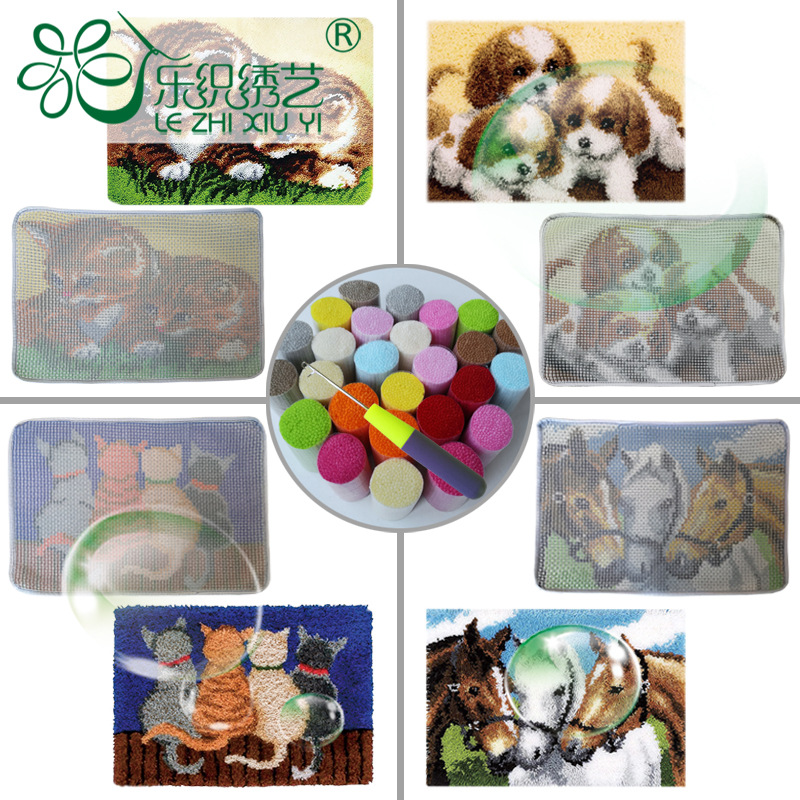 Segment Embroidery Color Printing Base Picture Carpet Embroidery Cartoon Cushion Carpet Cushion Sofa Cushion Household Products Manufacturer Wholesale