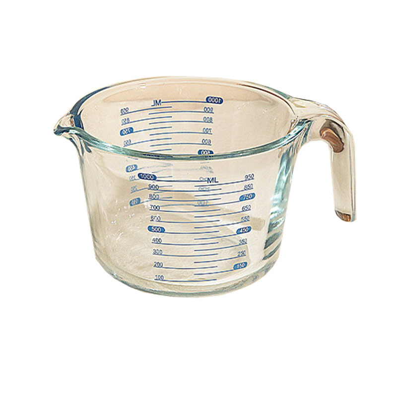 Taza de medición de vidrio para herramientas de horneado resistentes a altas temperaturas para cocina Taza de huevo con taza de leche con escala