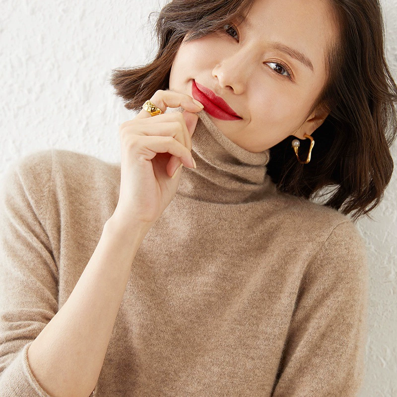 Ранняя Весна Новая вязаная Базовая рубашка, женский свитер, тонкий Приталенный топ с воротом и воротом, однотонный Универсальный Модный корейский стиль