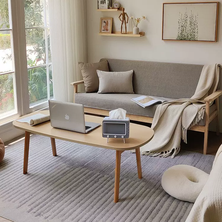 日式实木可折叠茶几家用简易小户型小桌子原木多功能炕几矮桌茶几