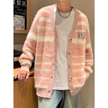 E 69746 V Neck Striped Sweater �l�y�_��ë�� �W���羳���R�d��
