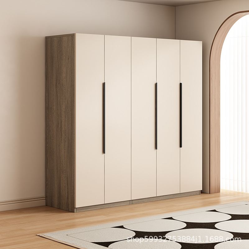 Armario doméstico dormitorio moderno simple puerta abierta pequeña casa de alquiler almacenar armario de almacenamiento armario de lujo ligero