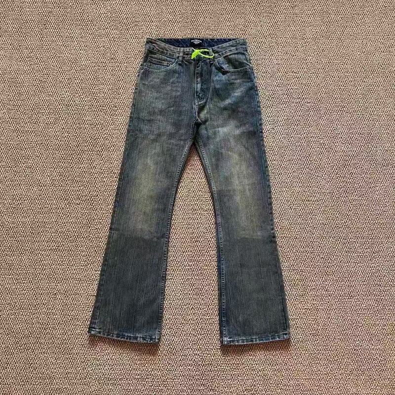 Non-Paris Unbranded Haute Couture Fashion Week Bootcut Slub Cotton Faded Mud-Dyed Micro-Flare Jeans American Style Non-Paris Unbranded Haute Couture Fashion Week Bootcut Slub Cotton Faded Mud-Dyed Micro-Flare Jeans American Style