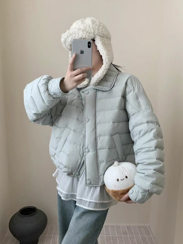 韩版羽绒服女2025冬季新款百搭翻领轻便保暖白鸭绒休闲短款外套潮|undefined