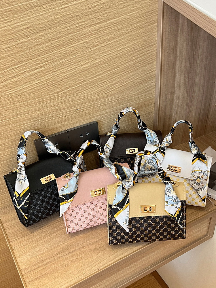 Bolso para mujeres 2024 moda velha flor bufandas de seda de puntos bolso cuadrado para mujeres cadena bolso de hombro bolso de comercio exterior transfronterizo image 1