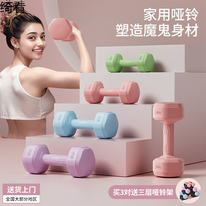 Dumbbells for Women, Fitness Equipment for Home, Slim Belly Barbells, Kettlebells, Children, Teenagers, Female Small Dumbbells, a Pair of Wholesale