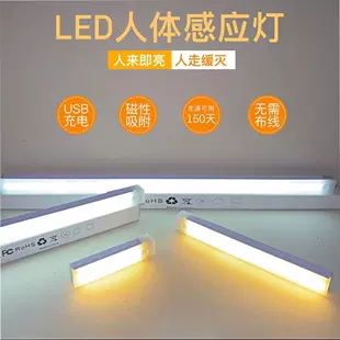 LED motion-sensor wardrobe night light, 100–500 mm, white or warm color