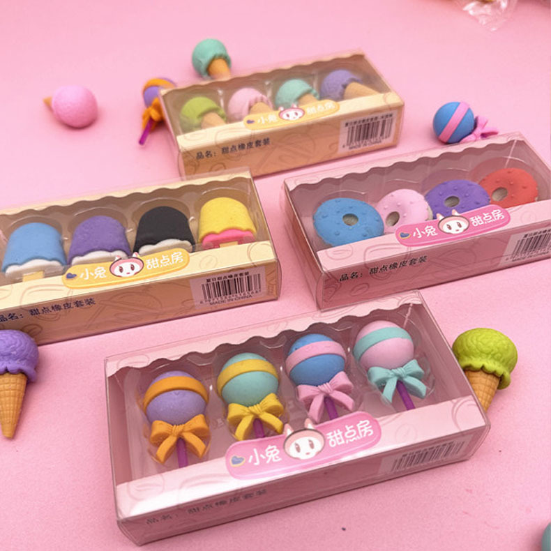 Creativo de dibujos animados lindo caja de regalo borrador estudiante vacaciones premio regalo simulación postre hamburguesa borrador al por mayor