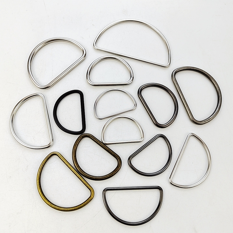 Amazon manufacturers zinc alloy d-buckle semicircular pull ring round wire d-buckle ring D-ring DIY hardware accessories for cross-border