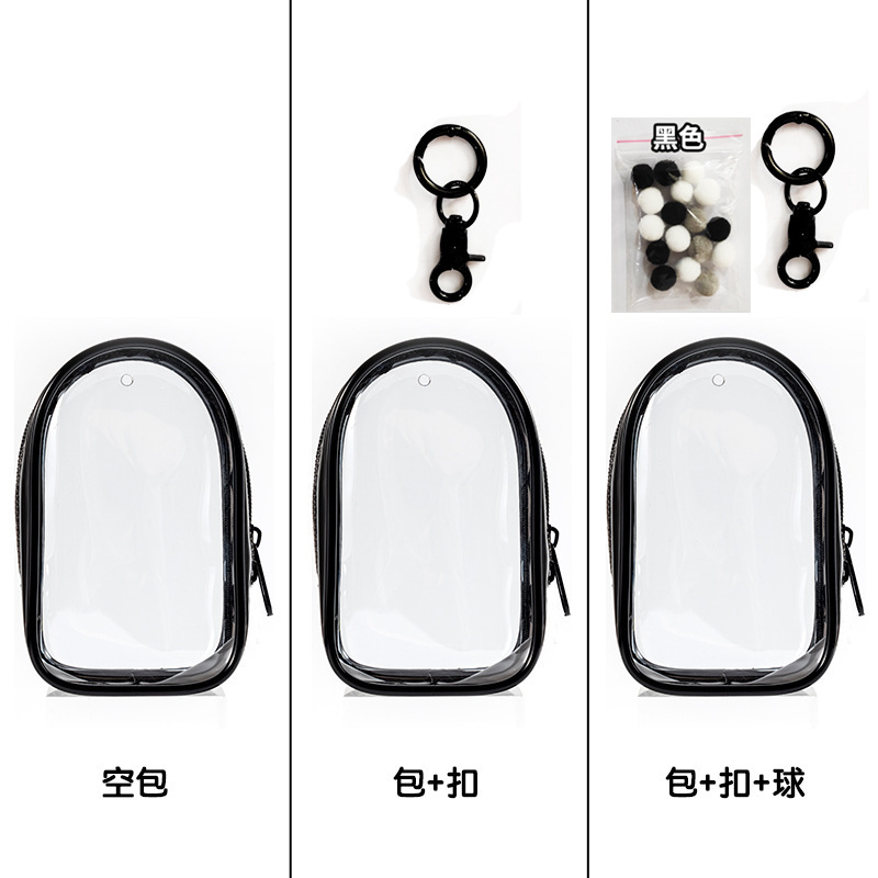 Single zipper small cargo bag, black, 6*3.5*10cm (empty bag)