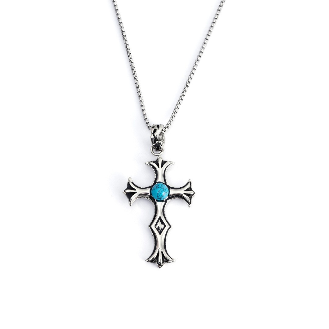 Collana con croce in acciaio inossidabile Hip Hop personalizzata Moda Accessori con ciondolo in acciaio al titanio_voghion.com
