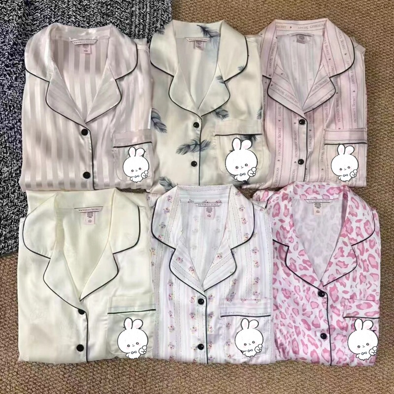 New Weiyamian Moonlight Silk Water-Gloss White Polka Dot Butterfly Long-Sleeve Long-Pants Pajamas for Women, Can Be Worn Outside as Homewear Set New Weiyamian Moonlight Silk Water-Gloss White Polka Dot Butterfly Long-Sleeve Long-Pants Pajamas for Women, Can Be Worn Outside as Homewear Set