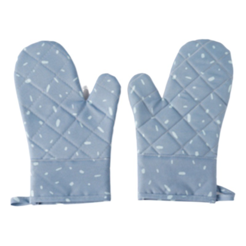 Hogar de la tela del horno de microondas guantes de silicona espesado aislamiento cocina horno anti-escaldado guantes de impresión al por mayor