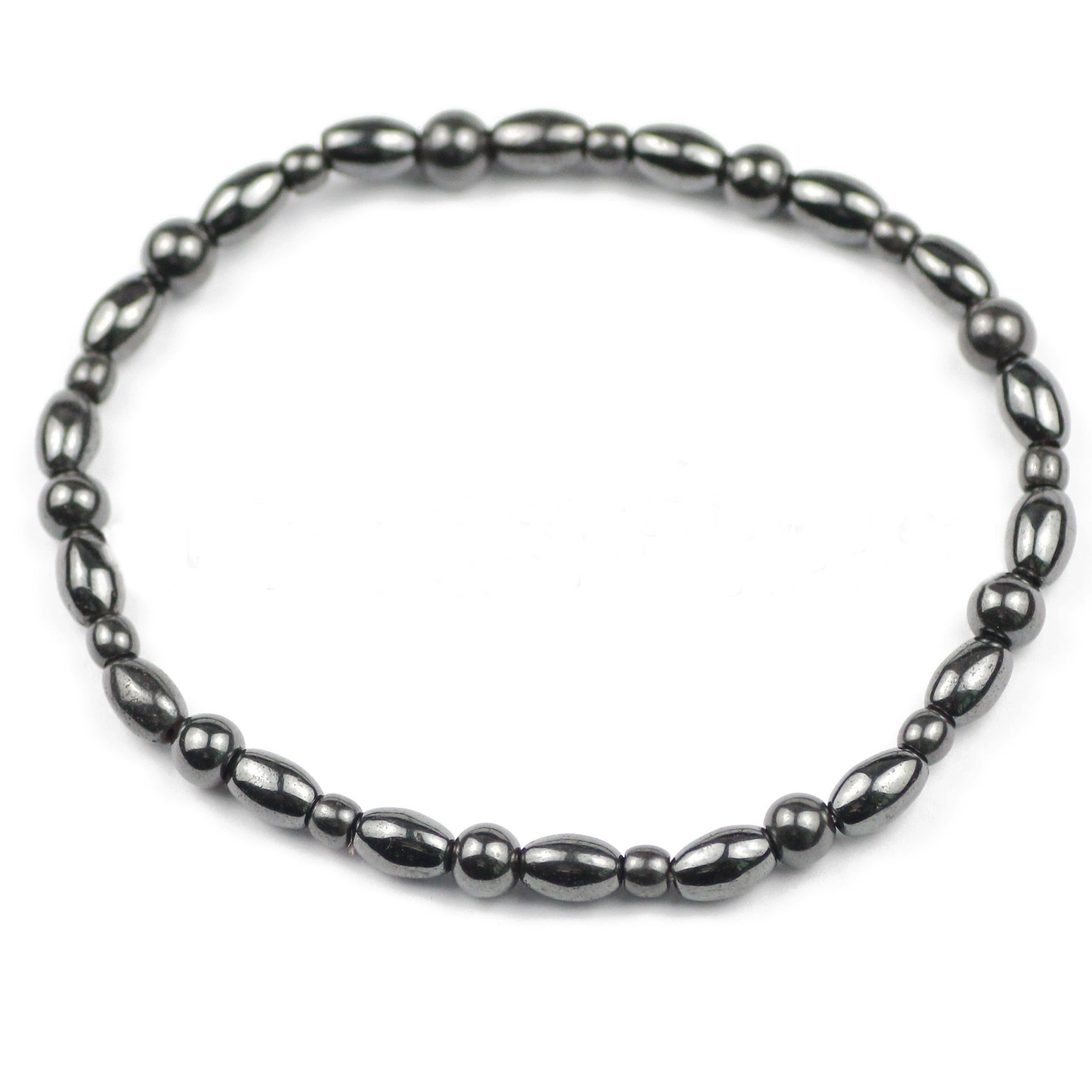 Магнитный браслет на щиколотке, эластичный шнур, регулируемый, исцеляющий, женский подарочный браслет, черный цилиндрический овальный браслет с черным желчным камнем