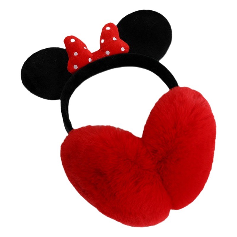 Arco de dibujos animados invierno lindo orejeras calientes plegable felpa estudiante montar orejeras