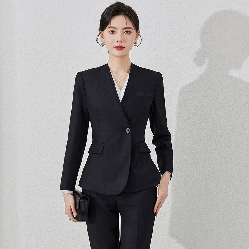 Black set, autumn classic suit jacket for work