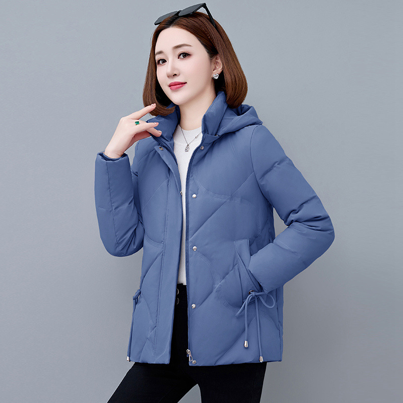 专柜同款品牌羽绒服女短款冬季新款中年妈妈装收腰保暖白鸭绒外套