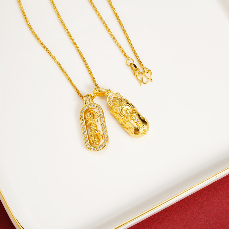 Collar de pestle de diamante x2962 Pixiu - cadena Xiao Bang con hebilla W